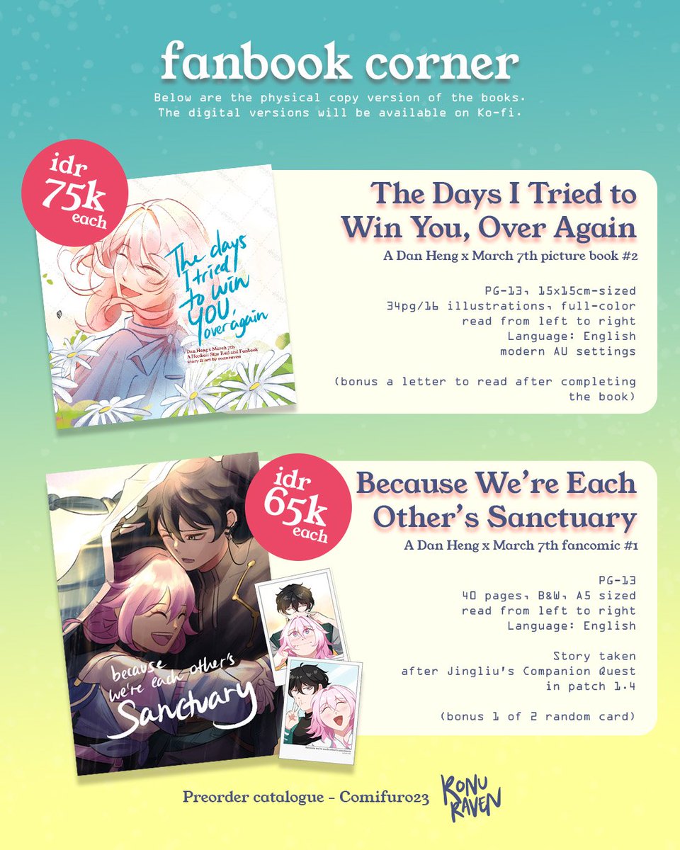 ronuraven's tweet photo. [🔁🩷thankyou!]

ronuraven is open for merch pickup at #comifuro23 as well as the mail order!
📅 2 - 16 Sept '26
📍ICE BSD (31 Oct '26) - Day 1
📺hsr, zzz
👯Wangy Koyo (no. tba)
✍️form: https://t.co/2uS01ryqAY

NEW ENTRIES: veil/scarf &amp; terranight dj
#HonkaiStarRail #zzzero� https://t.co/ne0sBk7ujb