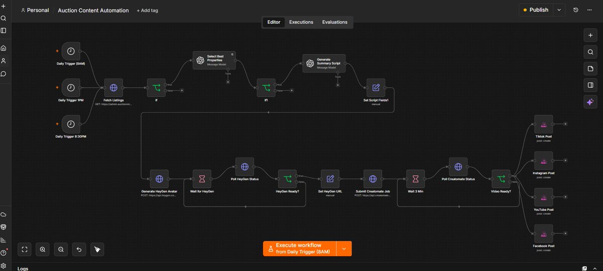 AwobusuaO4552's tweet photo. Complete auction content system is live.
Fetches listings → AI writes scripts → creates avatar videos → posts automatically to TikTok, Instagram, YouTube &amp; Facebook.
Content factory on autopilot.
Want the same setup? Let’s talk. https://t.co/Lfi8zthU0P