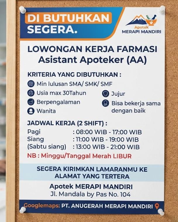 minijke04's tweet photo. Dibutuhkan secepatnya
Lansung antarkan lamaran 
Kalau ada yang mau ditanya bisa dm

#lokermedan #lowongankerjamedan 
#medan #karirmedan #apotek 
#farmasi #asistenapoteker #interview https://t.co/qBQYGma2fL
