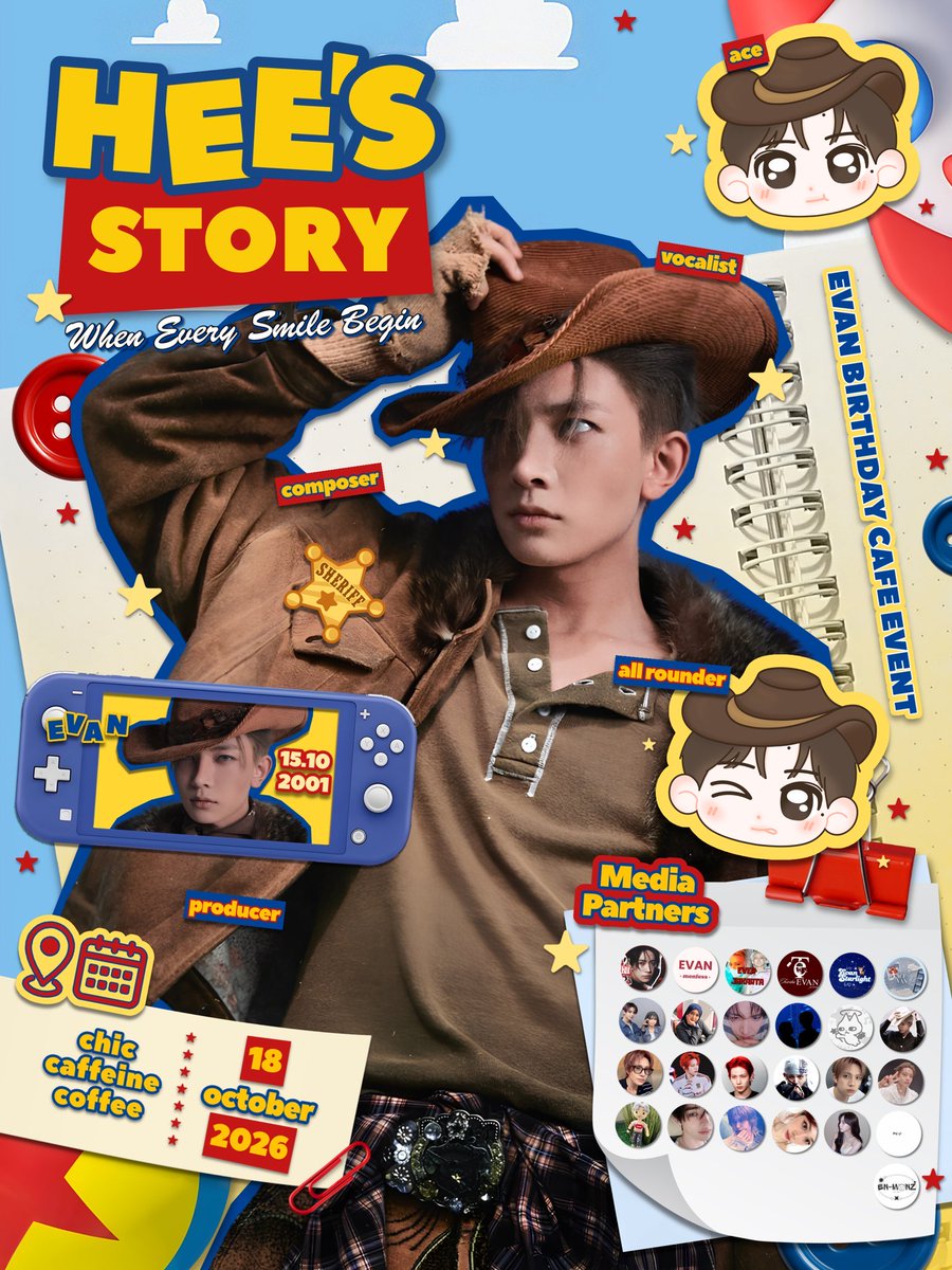 re_evan1002's tweet photo. 🧸🎂 HEE’S STORY — EVAN BIRTHDAY CAFE
When Every Smile Begins 🌟

📅 18 October 2026
📍 Chic Caffeine Jakarta

🔗 RSVP now! (Limited Slot)
https://t.co/qMIPlylB1v

See you at HEE’S STORY EVER!! 🚀✨

#EVAN #HEESEUNG #HEESSTORY #EvanBirthdayCafe #EVERJakarta #WhenEverySmileBegins https://t.co/iroBqr8xzX