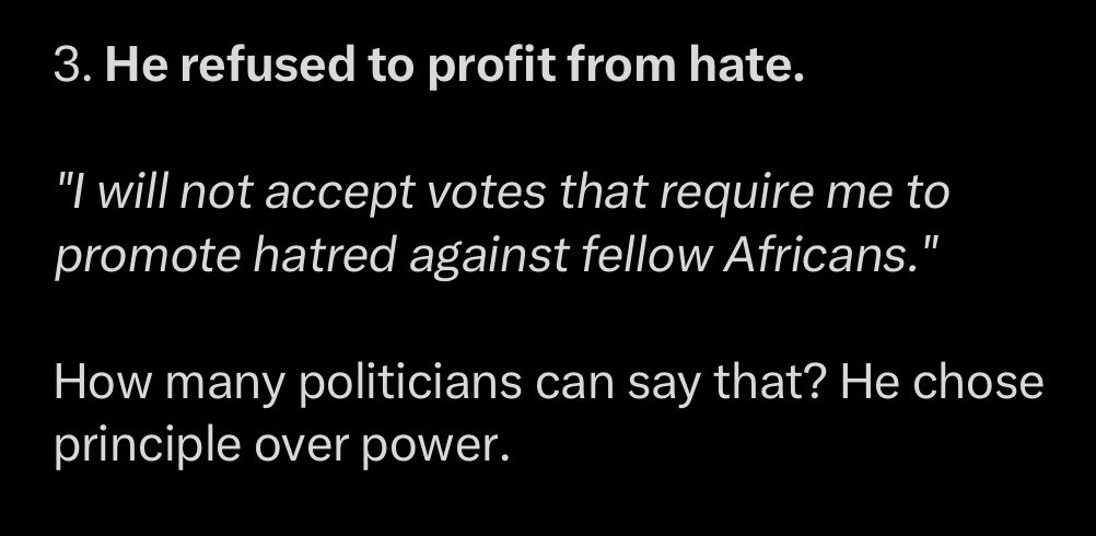 Finnthehuman80's tweet photo. Wrong, Malema’s entire existence is built on hate and division amongst South Africans. He profits from this division as this is the only thing that gives him some relevance amongst a small portion of black racists and a few white retards. Without his hate, Malema is a toothless puppy with absolutely no value to add.