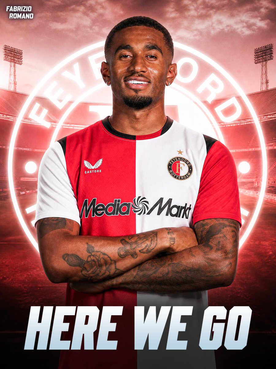 FabrizioRomano's tweet photo. 🚨🔴⚪️ Reiss Nelson has completed a medical and joins Feyenoord as free agent after leaving Arsenal.

Former #AFC winger agreed terms last night and now can be considered as new Feyenoord player - after @1908nl. https://t.co/X2DnksSUuS