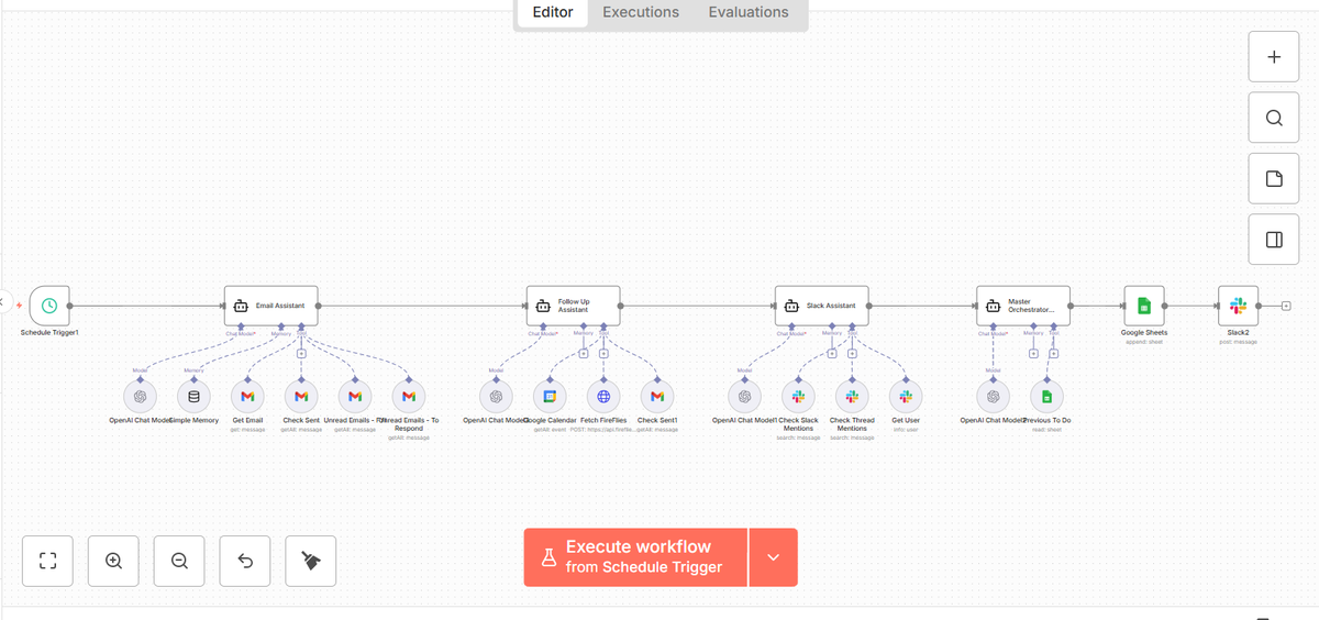 AwobusuaO4552's tweet photo. Built a multi-agent personal AI assistant.
Specialized agents for Email, Follow-ups, and Slack — all coordinated by a Master Orchestrator that sends daily summaries.
Real AI chief of staff.
Want your own version? Let’s talk. https://t.co/8ml521HUHn