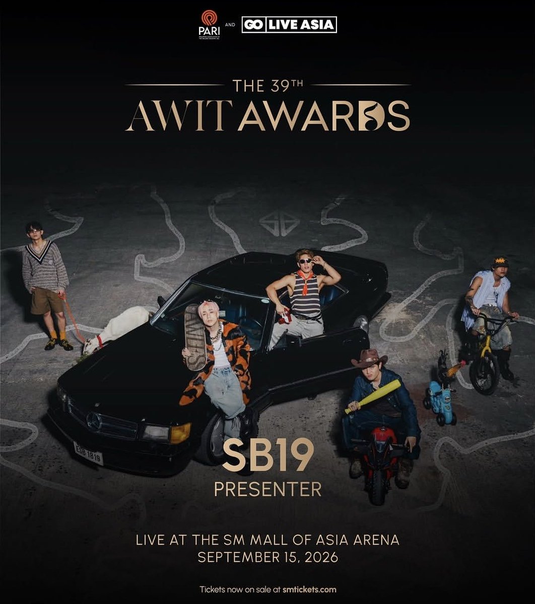 philconcerts's tweet photo. SB19 has been announced as a presenter for the 39th Awit Awards.

Sep 15 at the Mall of Asia Arena
🎟 https://t.co/4QedSyTMM2 and outlets https://t.co/l3upGl0FZe