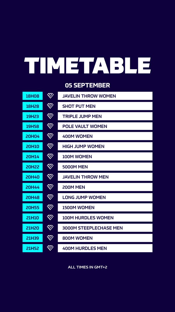 Diamond_League's tweet photo. THE FINAL 🇧🇪

It all comes down to this 😤 #DiamondLeague trophies are on the line 💎

Meet day 🗓️ September 4-5

Find out where to watch: https://t.co/MaPQQKnoYr https://t.co/JRAhPCMrYx