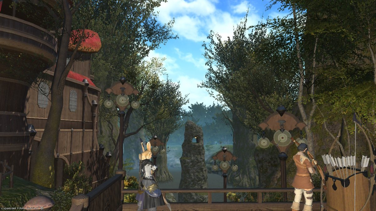 yopiFFXIV's tweet photo. 4日目🌱
この国の弓んちゅ達と戯れる🏹一々景色が綺麗だから物語が進まない！
クラフター修得だけしたけど無限に時間消費されるなコレは・・・
 #FF14初心者 https://t.co/LoHuuX4L7I