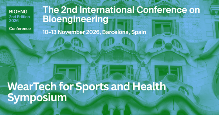 Bioeng_MDPI's tweet photo. Symposium Spotlight: WearTech for Sports and Health
BIOENG-2026
🗓 10–13 November 2026, Barcelona, Spain
Registration Deadline: 10 September 2026
Register now: https://t.co/7jNkMMKJOJ
#BIOENG2026 #Bioengineering #WearableTechnology #WearTech #SportsScience #HealthMonitoring https://t.co/t2XYMFpFVL