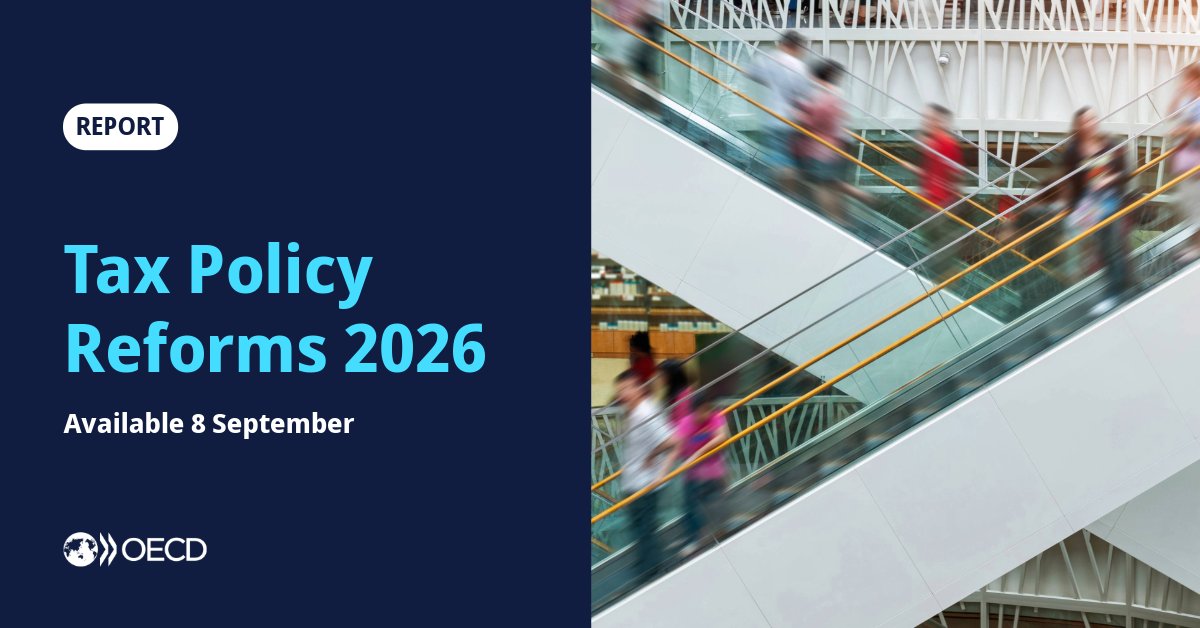 OECDtax's tweet photo. Coming 🔜: Tax Policy Reforms 2026, the OECD’s annual review of tax reforms across 92 jurisdictions, incl 30 low- & middle-income economies.
Stay tuned for insights on 2025’s most significant tax policy changes🔗https://t.co/tGx2d5WleL
#OECDtax #TaxPolicy #TPR2026 https://t.co/1HKJtOTTZ8