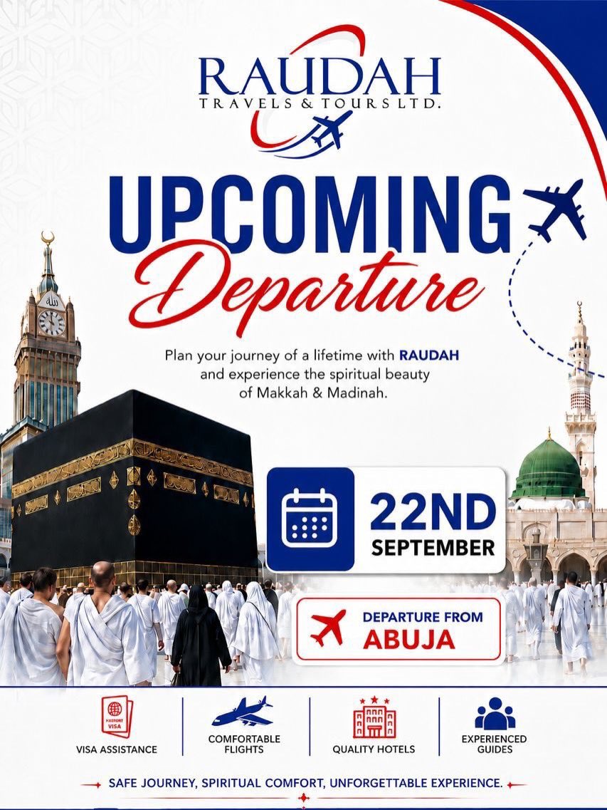 _NASKEED_'s tweet photo. 🕋 SEPTEMBER 2026 UMRAH PACKAGE 🌙

Our September Umrah departure is now available! Embark on a peaceful and spiritually fulfilling journey to the Holy Lands with comfortable packages designed to suit your needs. https://t.co/xQtuPZbcRP