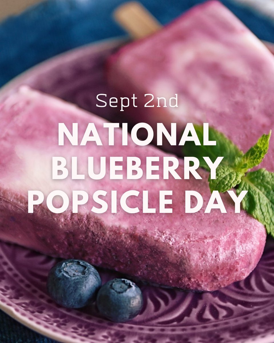 bellaexprealty's tweet photo. Purchase a box of blueberry-flavored Popsicles 🍇or make your own. Either way, the treat will be a tasty one! 🍡 With the end of summer at hand, now is the time to celebrate this National Day ☀️

#BlueberryPopsicle #Blueberry #Popsicle #BlueberryPopsicleDay #Sept2nd https://t.co/xmqjHFEXri