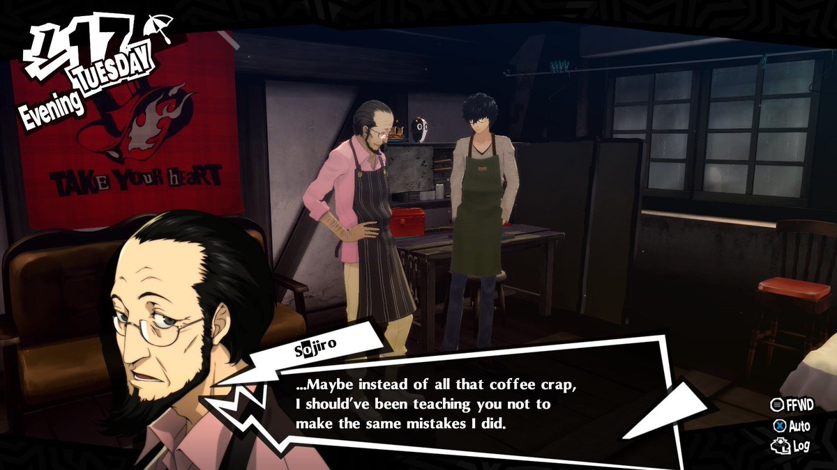 lasciviousangl's tweet photo. Sojiro’s a good example of being self aware without trying to improve urself. Ironically, the same thing he criticizes joker for 
Wakab death can be seen as result of his mindset “ignorance’s bliss” he took futaba in as a way to atone 
I hoped to see change but he stayed the same https://t.co/wUYgUqQpcY