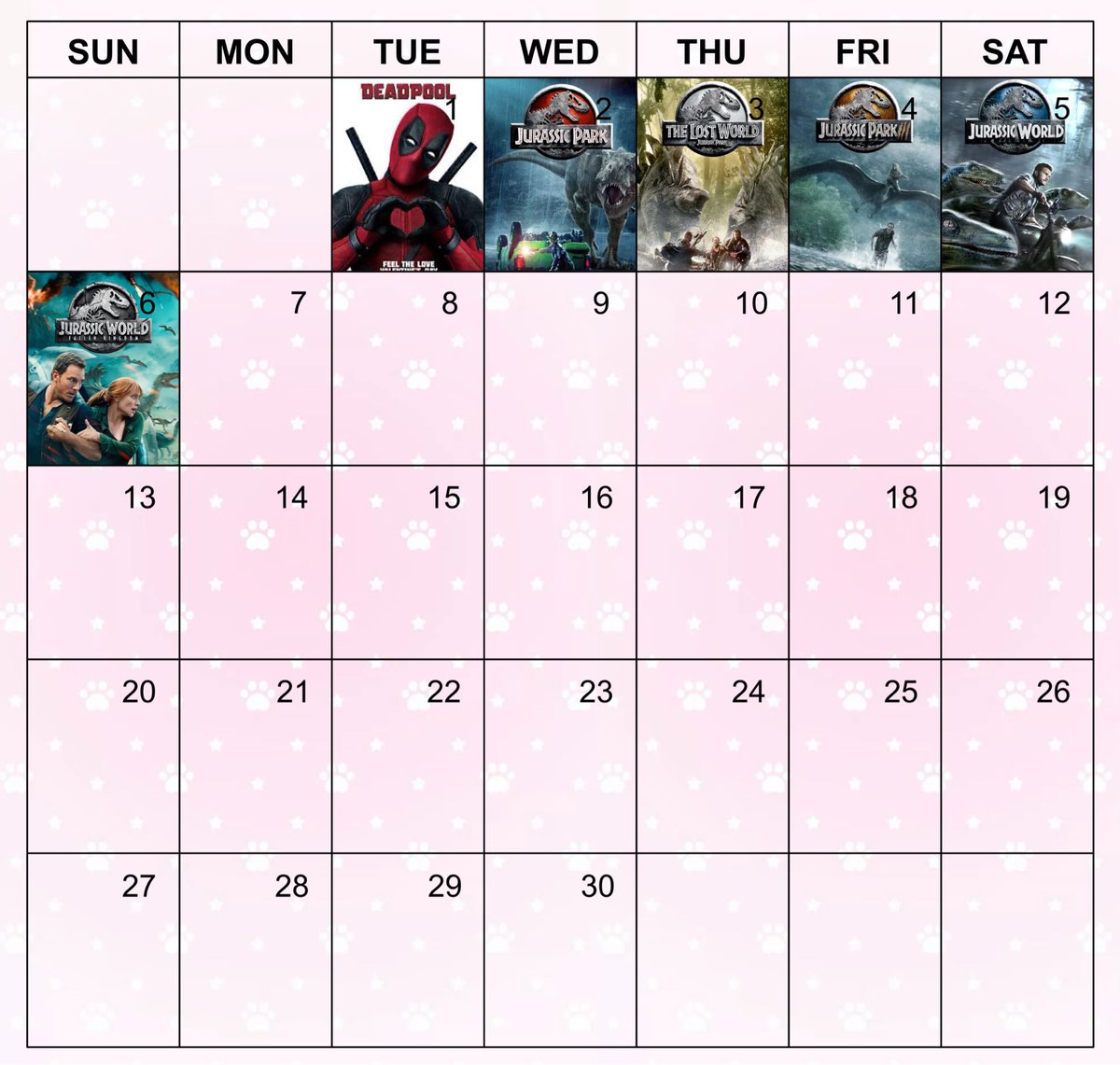 pawsockmercy's tweet photo. day 2-6 because decided to re-watch the jurassic park movies before they go off netflix :] 

didn’t wanna post the individual ones everyday wouldn’t know what to caption them so getting them all in one 

next update on monday the 7th baii >.< https://t.co/S0JzxXM1jG