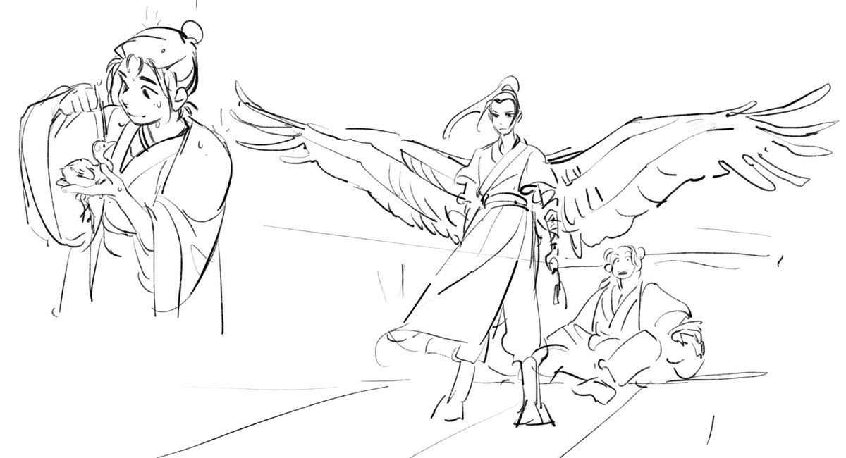 popplioikawa's tweet photo. (wips) pictured: me trying and failing to outrun my binquan thoughts https://t.co/EeesJLAOzy