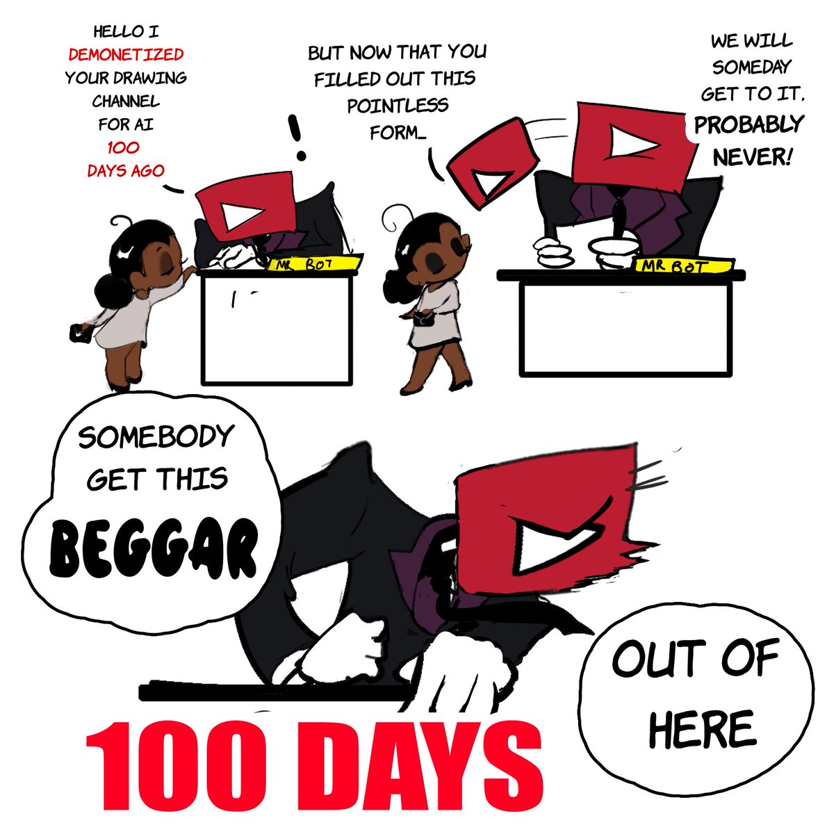 Poppihin's tweet photo. @TeamYouTube My indie animation channels been demonetized for 100 days and counting, joy. Sorry for a lack of project updates we're still working on the film! <3 https://t.co/DiAGEtrZPd