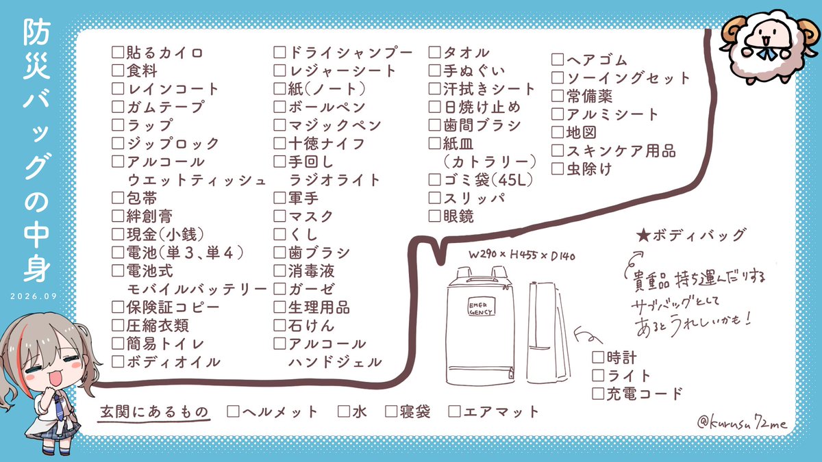kurusu72me's tweet photo. おつなつでした！
今年もしっかり見直せましたね！
みなさまもしっかり備えていただけると私が勝手に嬉しいです
せんきゅ～！

 #なつめぇ牧場 https://t.co/xa49ECAuSt
