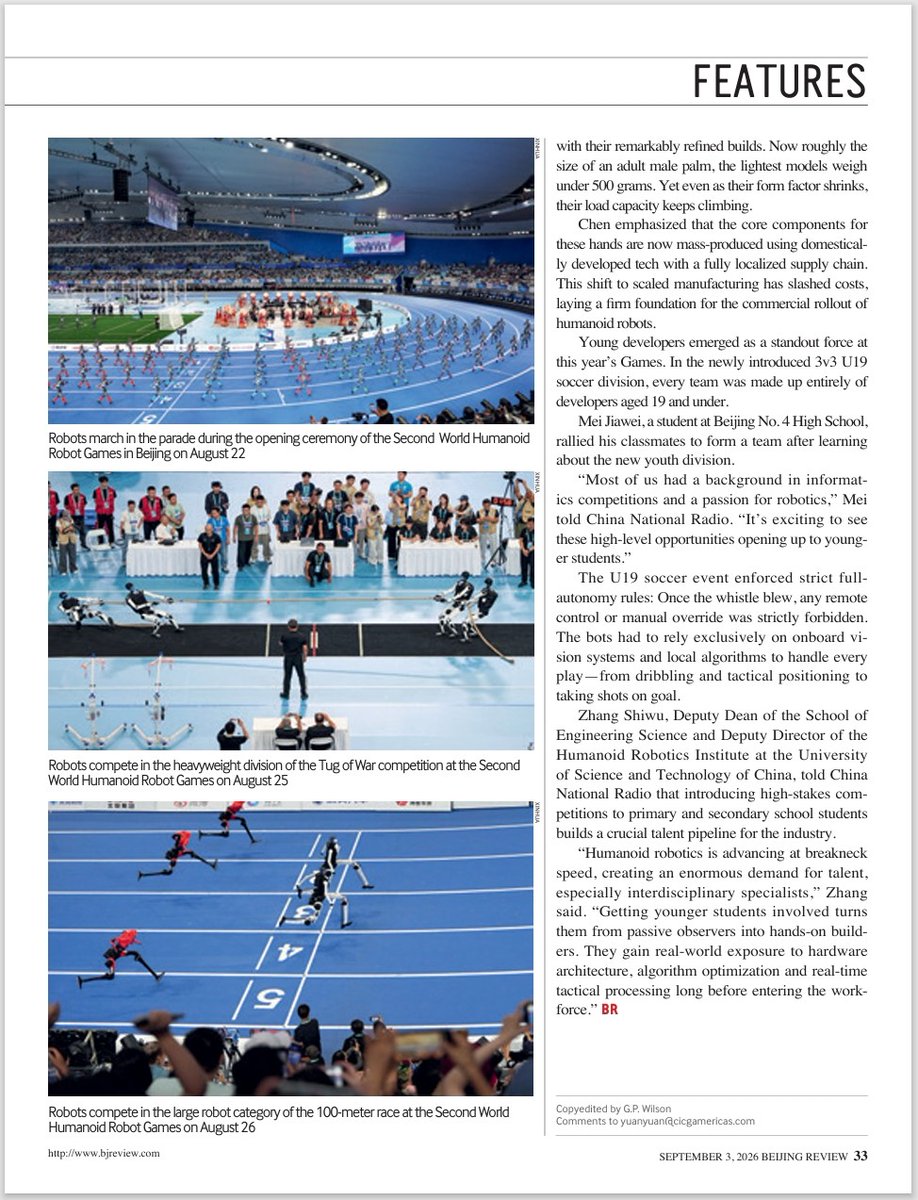 BeijingReview's tweet photo. #BeijingReview Inside the #BeijingGames where #robots ran faster, jumped higher, and brought next-generation automation closer to everyday life.
https://t.co/tBWsp6sIJI https://t.co/kUoNkfBRDF