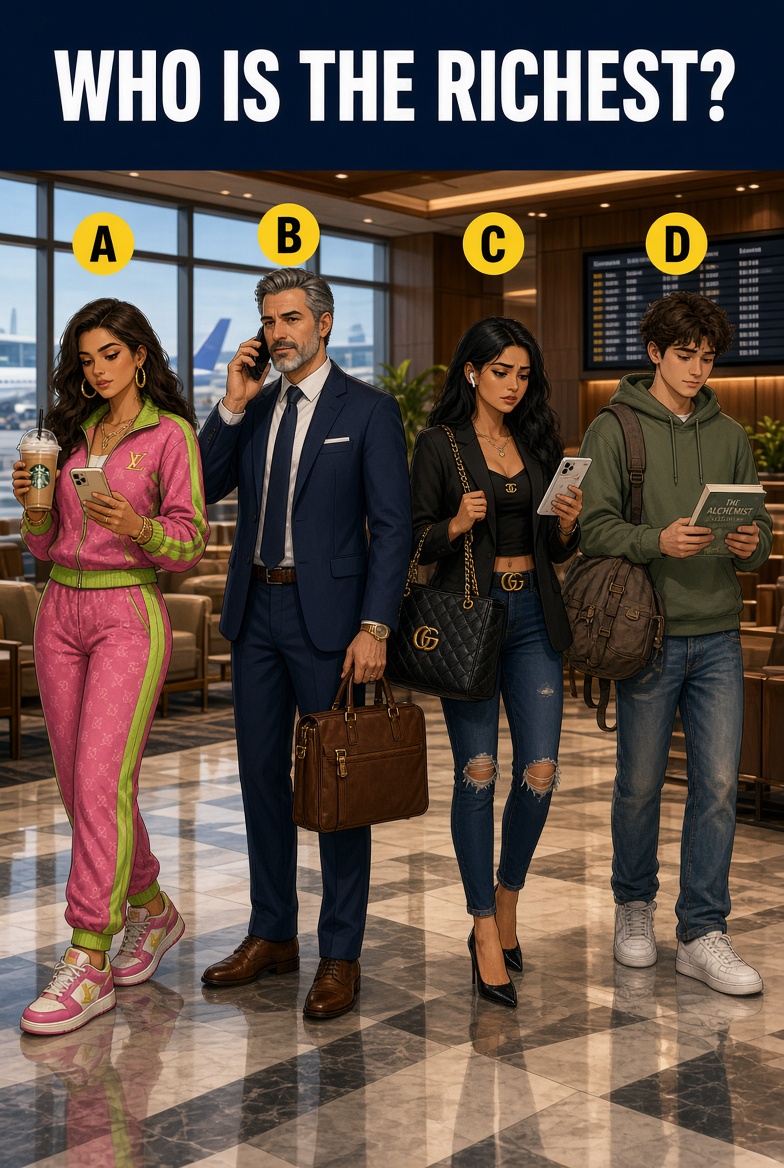 TrillionaireEra's tweet photo. Most people will choose the wrong one. 😂

WHO IS THE RICHEST! 
A, B, C or D?

Let’s see who’s smart. https://t.co/NJ5Y99OtoA