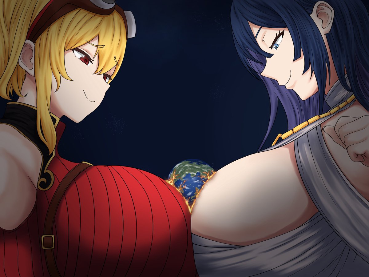 ChibuProduction's tweet photo. 𝙏𝙞𝙢𝙚𝙎𝙢𝙞𝙩𝙝 𝘽𝙤𝙤𝙗 𝙎𝙖𝙣𝙙𝙬𝙞𝙘𝙝 | 𝙃𝙤𝙡𝙤𝙡𝙞𝙫𝙚
Another and wonderful comm I received this morning from @gts_dream about TimeSmith, squishing their massive size doing a boob sandwich to the tiny earth! Doing a glorious smug that the planet is so fragile, and powerless that they can't do anything for those tiny bugs >:3
#sizetwitter #巨大娘 #giantess #hololewd