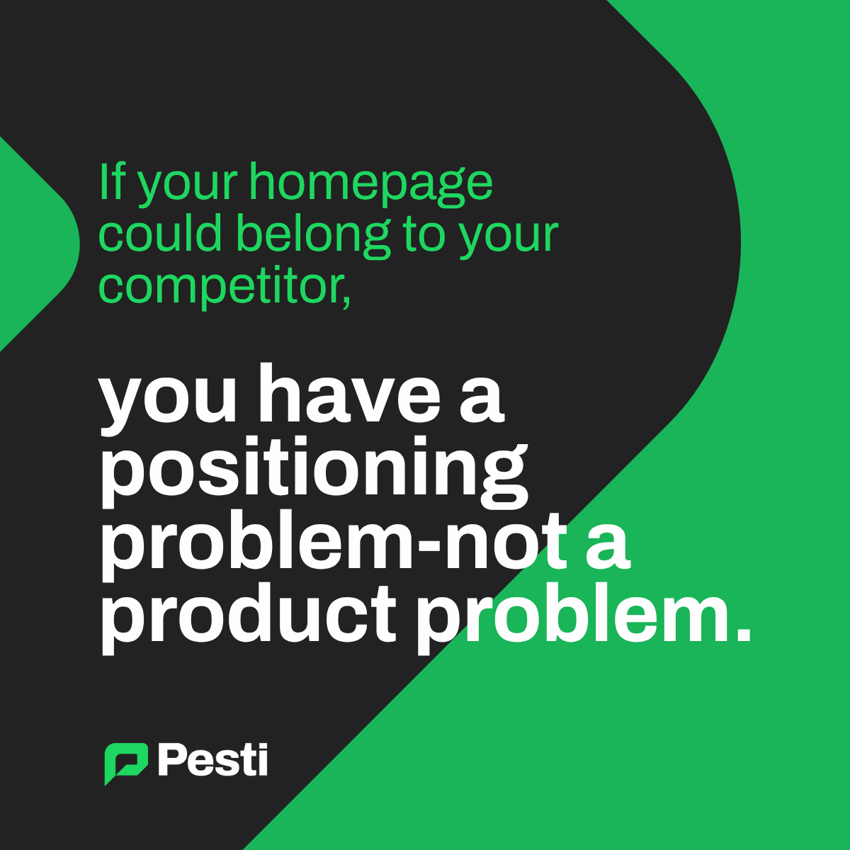 CHARLIE_PESTI's tweet photo. If your homepage could belong to a competitor, you have a positioning problem. Here’s how supply chain brands can stand out instead: https://t.co/ESRw7GqSIR https://t.co/1uUjfmobGd