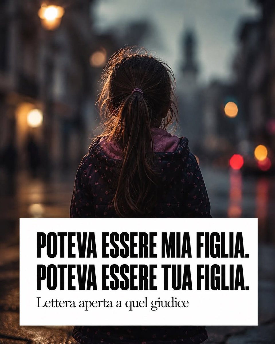 strange_days_82's tweet photo. Caro Giudice,
se quella bambina fosse stata Sua figlia, avrebbe dormito tranquillo quella notte?
Aveva 13 anni.
Un’età in cui si pensa alla scuola, alle amiche, al sabato pomeriggio. Non all’età in cui si impara, in un minimarket, che il mondo può farti del male.
Lei ha riconosciuto i gravi indizi. Ha scritto che quei fatti mostrano la difficoltà dell’uomo a contenere i suoi impulsi. Eppure, dopo 48 ore, è uscito. 
Con un obbligo di firma.
Quando si legge “13 anni” non si vede solo un fascicolo. 
Si vede una bambina che dovrà spiegare a se stessa perché è successo. 
Si vede una madre che deve raccogliere i pezzi. 
Si vede un quartiere che si chiede se mandare ancora i figli a comprare tre succhi di frutta sia un gesto normale o un rischio.
Non chiedo vendetta. 
Non chiedo una giustizia urlata. Chiedo che una vittima di 13 anni non debba sentirsi dire, con i fatti, che il suo dolore pesa meno di un pentimento espresso in udienza e di un precedente pulito.
Che messaggio arriva oggi a quella bambina? 
E alle altre ragazzine dello stesso rione? 
Che chi è accusato di averle fatto del male può tornare a casa dopo due notti?
C’è un altro punto, Giudice. 
La giustizia non parla solo all’indagato. 
Parla anche a chi ha denunciato, a chi ha avuto il coraggio di raccontare, a chi da oggi deve attraversare di nuovo quella strada. Se quella voce non si sente protetta, la prossima volta qualcuno potrebbe non parlare.
Provi, solo per un istante, a immaginare che quella ragazzina fosse Sua figlia. 
Poi si chieda se la misura che ha scelto le sembrerebbe ancora sufficiente.
Poteva essere Sua figlia. 
Poteva essere la figlia di chiunque.
#giudice #MagistraturaDemmerda
#magistratura #giustizia