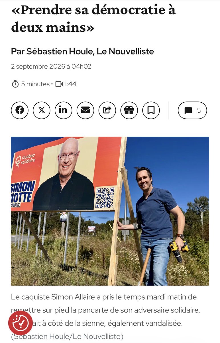 slebel19's tweet photo. Le genre d’élu qu’on veut à l’Assemblée nationale! C’est possible de faire de la politique autrement. Bravo @SimonAllaireCAQ! #Maskinongé #Mauricie #polqc https://t.co/020e8Eqkn6
