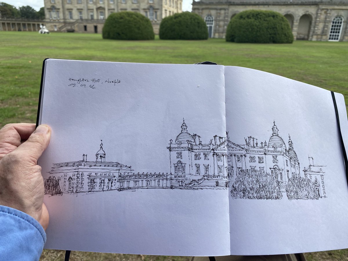 IsaacsEd's tweet photo. #drawingseptember - the magnificent Houghton Hall - day 2 of our Norfolk trip https://t.co/fxGAHFSLhW