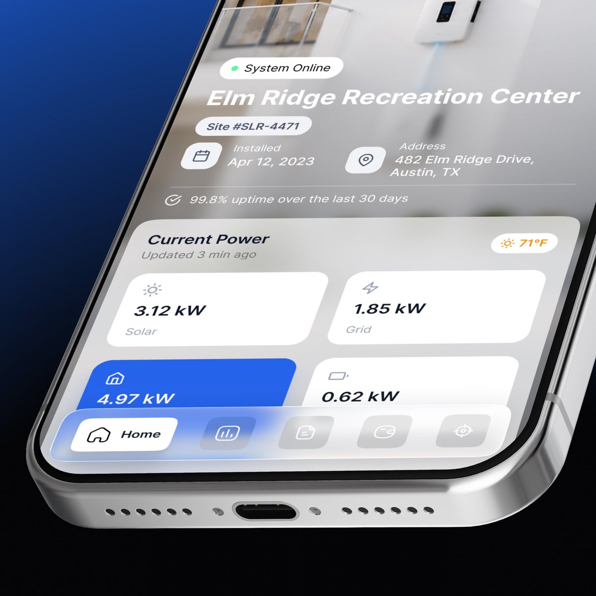 harshildesigner's tweet photo. Your home, but smarter ☀️

Solstice is a home energy dashboard I designed at @orbitdesign_io tracking solar output, grid draw, and impact with soft light surfaces.

Thoughts? 

#ui #ux #figma #dashboarddesign #productdesign https://t.co/4dy1VCu471