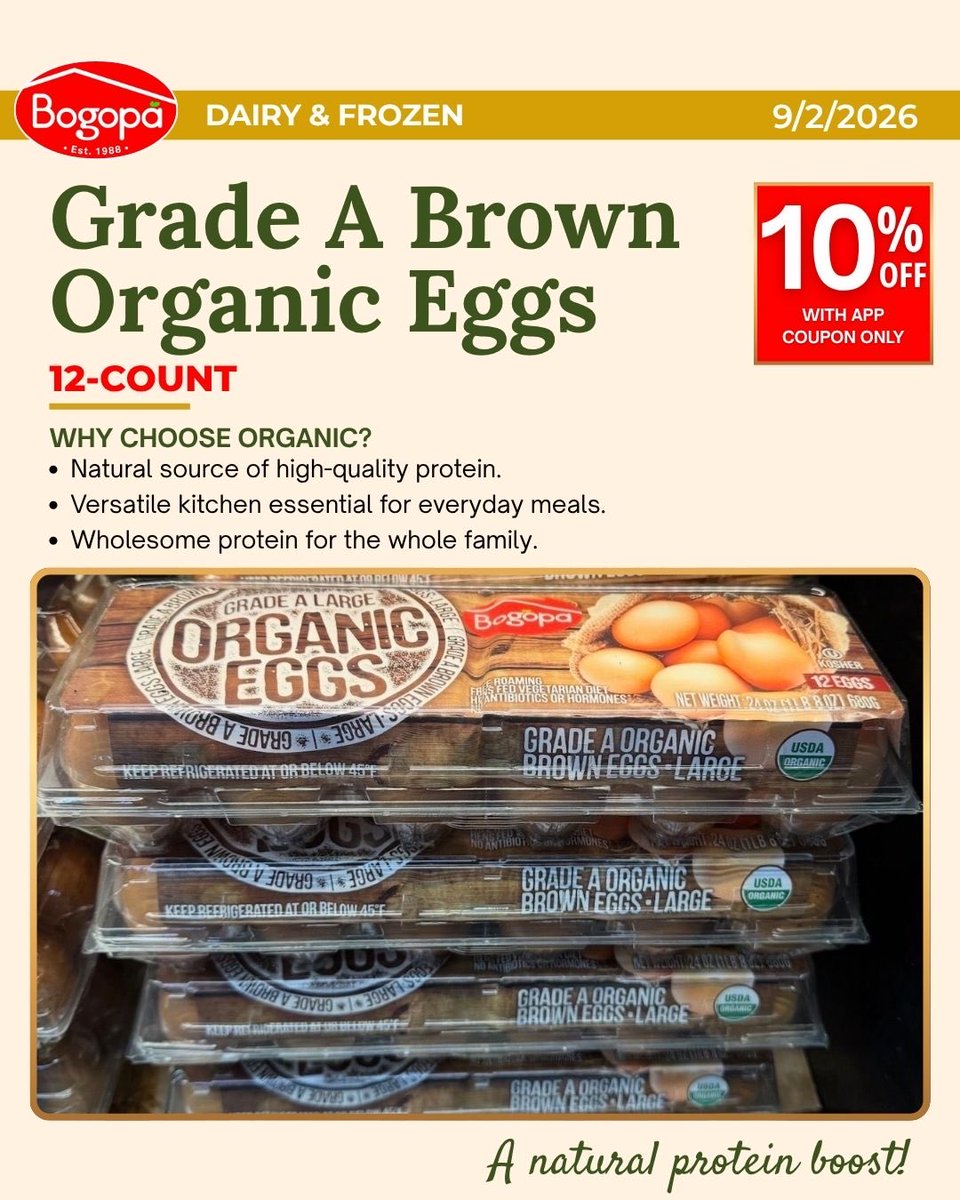 MyFoodBazaar's tweet photo. 💚🛒 It’s #BOGOPA Wednesday!
Save 10% TODAY on select BOGOPA products with your Food Bazaar Rewards App coupons! ⭐✨
📲 Clip your coupons. Shop BOGOPA. Save 10%!
💚 Choose BOGOPA. Taste the Quality. Save More! #FoodBazaarSupermarkets #ShopNow #AppDeals #BackToSchool https://t.co/6VbkCRQ720