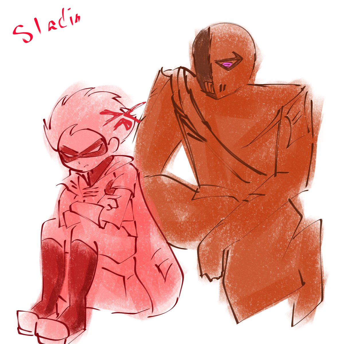 Lvm81eK's tweet photo. 言ったでしょ！大人を描くのはあまり上手くないんだ！
 #sladin https://t.co/p2s50arrA8