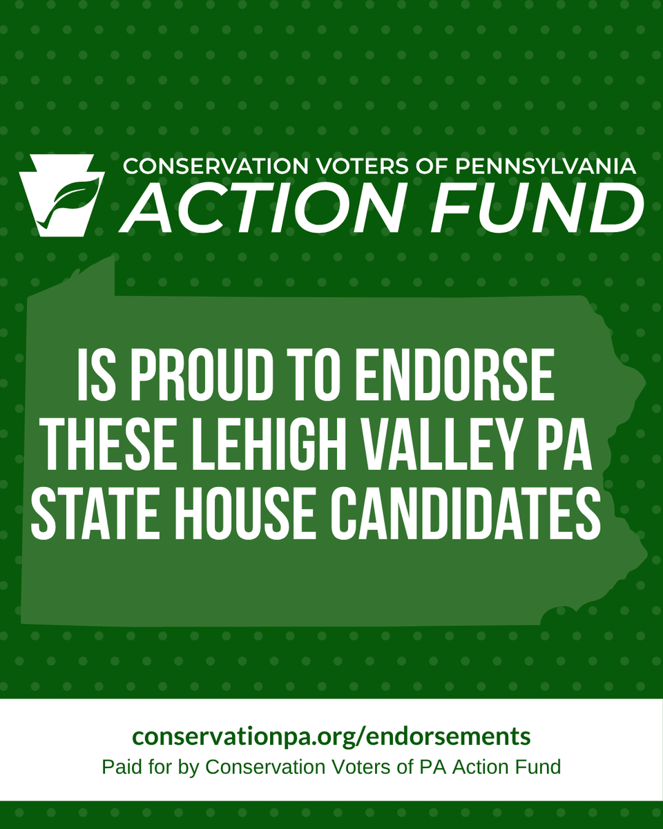 ConservationPA's tweet photo. With the critical election this November 3 fast approaching, we're thrilled to share our third round of endorsements in the Lehigh Valley!
https://t.co/hbRgQGKJPW https://t.co/sBy5AMVoyU