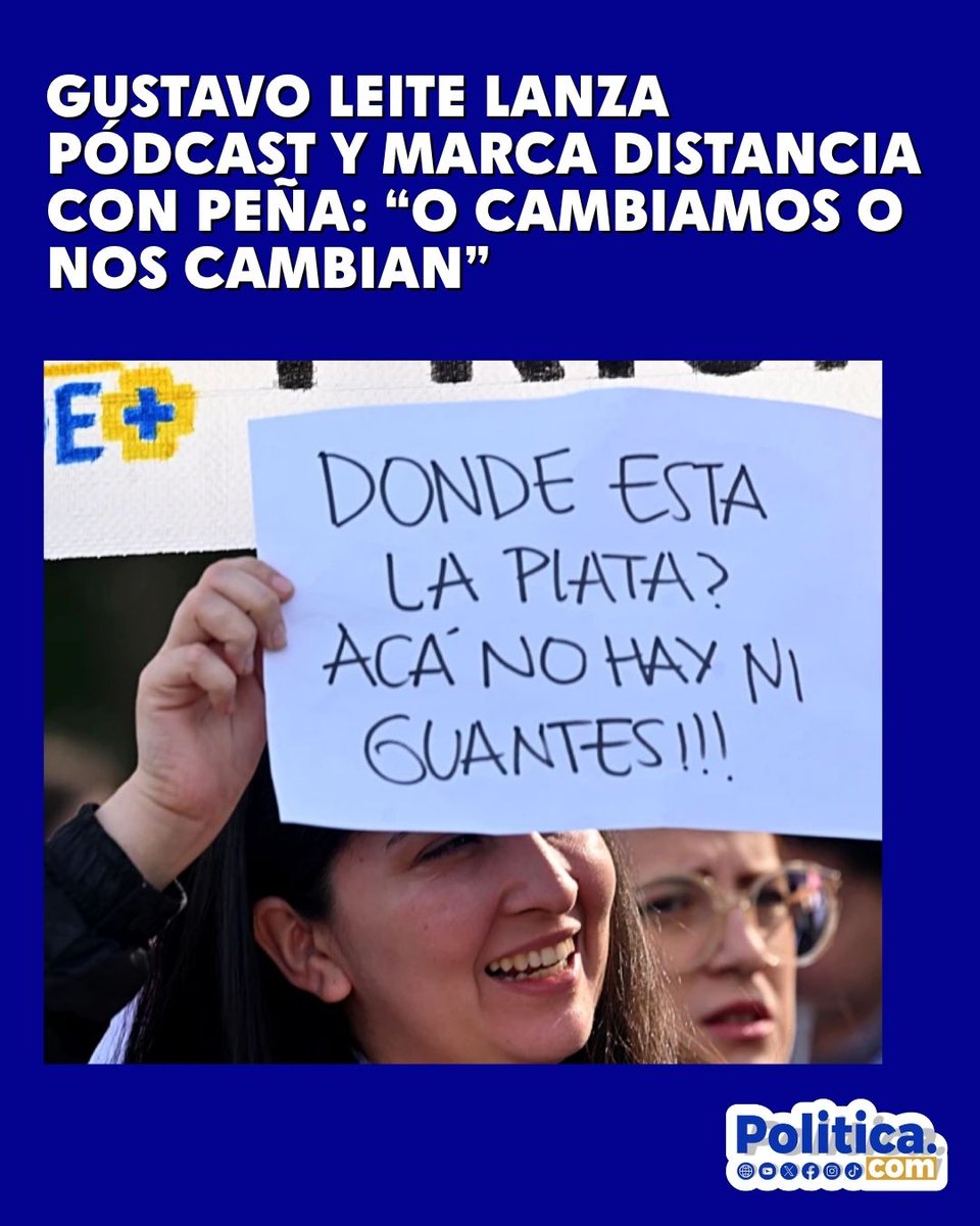 LaPolitica_Py's tweet photo. 📌GUSTAVO LEITE LANZA PÓDCAST Y MARCA DISTANCIA CON PEÑA: “O CAMBIAMOS O NOS CAMBIAN”

El senador cartista Gustavo Leite lanzó su propio pódcast bajo el nombre “O cambiamos o nos cambian”, desde donde promete analizar los problemas del país y plantear posibles soluciones.

Leite reconoció que “no todo está bien” y sostuvo que existen problemas que se repiten, instituciones que deben mejorar y una ciudadanía que reclama mejores respuestas.

Entre sus propuestas figura el recorte de unos USD 400 millones en gastos considerados superfluos, con la intención de redireccionar esos recursos al sistema de salud.

El legislador ya protagonizó fuertes diferencias con el presidente Santiago Peña y, durante su etapa como embajador en Estados Unidos, generó polémica al cuestionar públicamente al Gobierno.

#GustavoLeite #SantiagoPeña #HonorColorado #Política #Paraguay