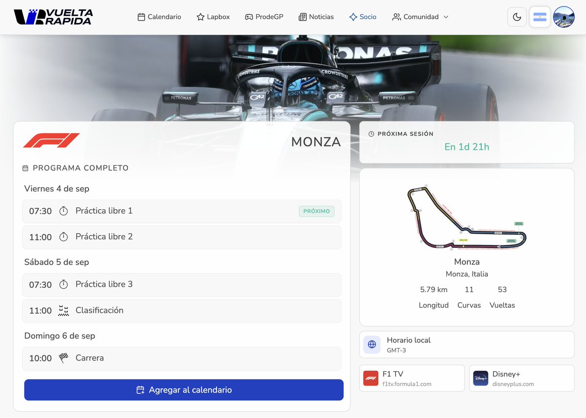 vueltarapida_'s tweet photo. Cronograma F1, F2 y F3 Monza 🇮🇹 https://t.co/g7JHqMq0Z8