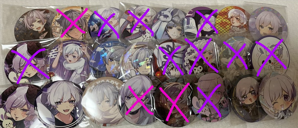 ui0jup's tweet photo. @agdmclLjYG7895 そちらBM可能です。また🐰ｻﾏ缶バこちらとなります。(一部欠品あり)また紙類、その他等もお求めでしょうか。お求めでしたらお見せすること可能です。 https://t.co/41wVXqZJnn