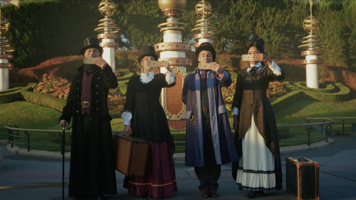 CafeFantasia's tweet photo. In the teaser video released 16 August 2026, four late Victorian space travellers hold up their tickets. 🎩🎟️
The tickets mention "FIRST FLIGHT TO THE MOON", "INAUGURAL ROUTE" and "01-0695", a reference to the attraction's original opening date.
#SpaceMountain #DisneylandParis https://t.co/LW2ol9lHs2
