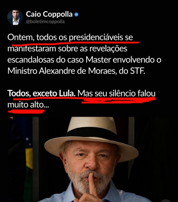 Terra__Brasilis's tweet photo. LULA está calado sobre Alexandre de Moraes. 
Pense nisso nas próximas eleições https://t.co/zAjjlUL5yX