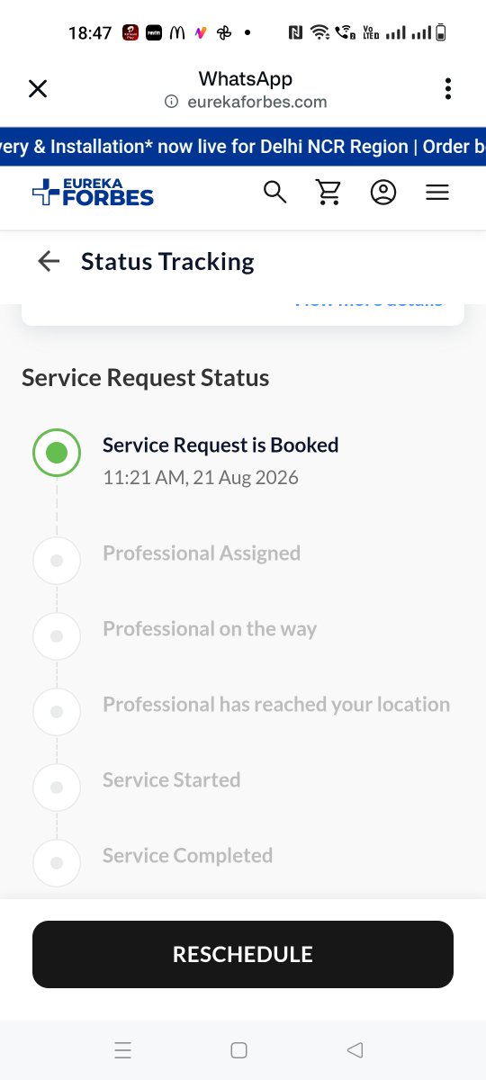 jaikishank90's tweet photo. @EurekaforbesIN
Over 10 days and zero response! Paid for a Gold AMC, but my Aquasure Aquaflo service request (CM-210826-77225892) is completely ignored. Why take advanced AMC fees if you can't provide basic service? @EurekaforbesIN #CustomerServiceFail https://t.co/XK30VGJ7fA