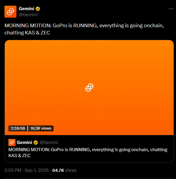 MoonKing___'s tweet photo. The interest around $KAS is growing on the institutional front

We're talking names like GoPro deciding to move on chain

And they're talking about $KAS and ZEC among all tokens

2027 is going to be crazy https://t.co/TEKadLD2Uc