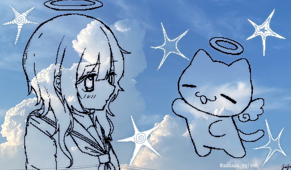 awaawa_suisoh's tweet photo. 雲間のふたり https://t.co/zrYyDr9cC5