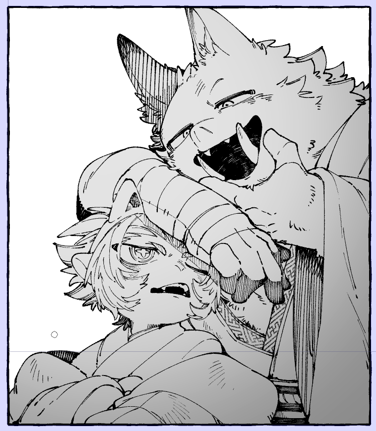 yureikan140yen's tweet photo. 漫画の進捗絵ばっかり載せちゃう
仲良し(？)猪猿 https://t.co/IH2ETyPbbo