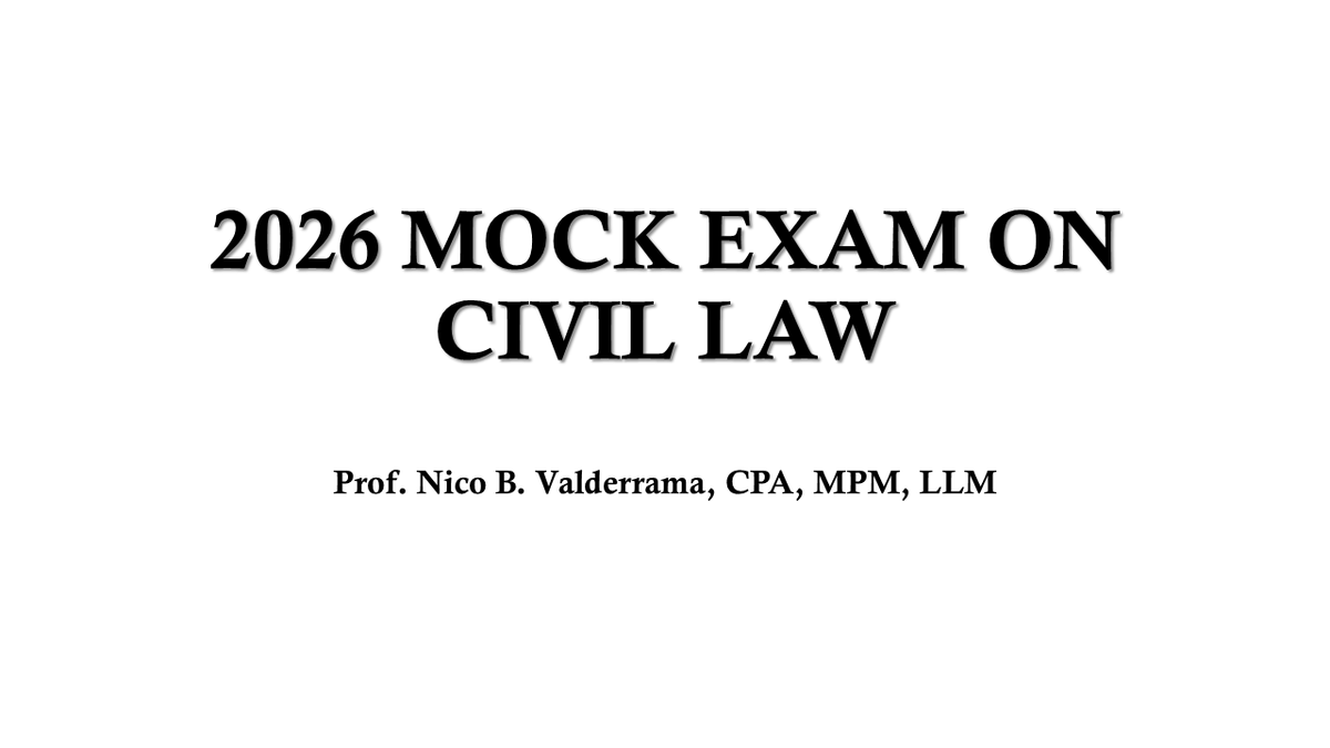 nbvneverquits's tweet photo. Suggested Answers to the 2026 Civil Law Mock Bar Exam

I am now sharing the suggested answers to all 20 problems (divided into 5 parts), together with the Bar traps, facts that could change the answer, and one-line memory rules for each problem.

As you review, don’t just ask: “Was I correct?”
Ask:
- Did I spot the issue?
- Did I avoid the trap?
- Did I state the rule?
- Did I apply it well?
- Did I conclude clearly?

You do not need to know everything. You need to make the best use of what you know when the question is already in front of you.

Read carefully. Think clearly. Trust your preparation. And when a question feels difficult, do not surrender the point before you even begin.

Fight for every point. Fight for every answer. Fight for the dream that brought you this far.

Good luck and God bless, future ATTYs! ⚖️