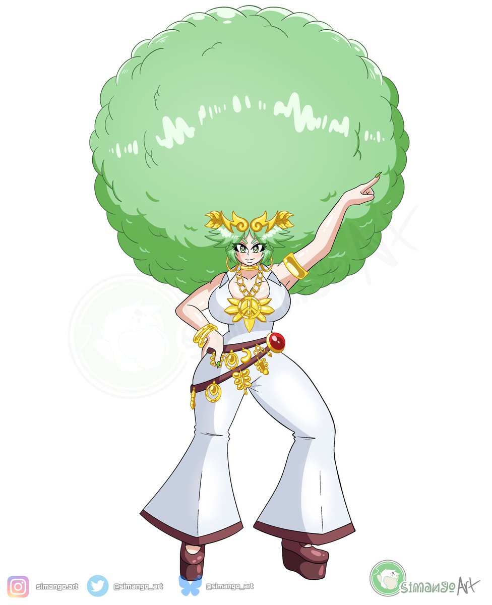 simango_art's tweet photo. Disco Palutena c0mm for anonymous!

Looks like Palutena is ready to boogie down with a large afro!

They also requested very minor edits to this piece! https://t.co/5weOdUFPpV