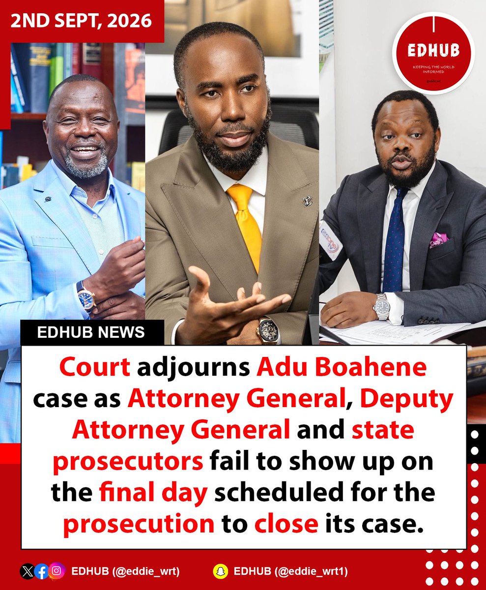 eddie_wrt's tweet photo. Court adjourns Adu Boahene case as Attorney General, Deputy Attorney General and state prosecutors fail to show up on the final day scheduled for the prosecution to close its case. https://t.co/cQkAEMzMcI