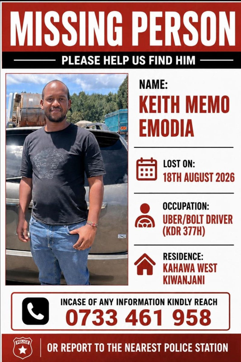 NjeriMuchina2's tweet photo. Hey guys. My friend's cousin is missing please RT widely. Contact details on the poster Incase you get or have any information. https://t.co/WCTClqv17c