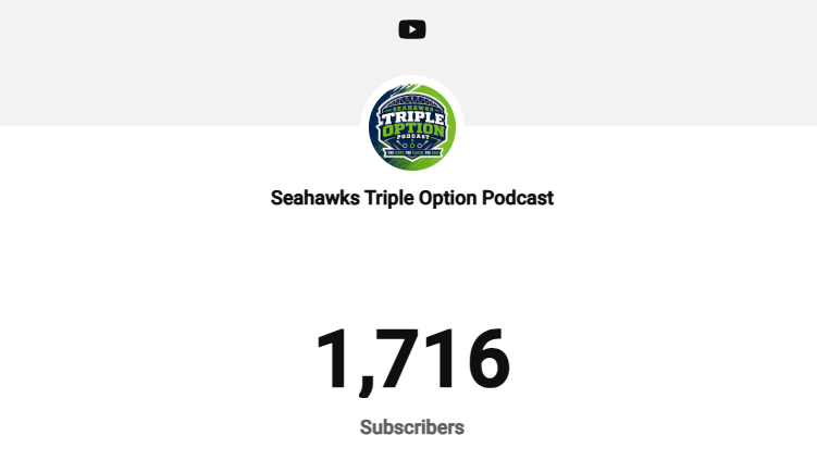 CorbinSmithNFL's tweet photo. We had to start a new channel recently, as I don't own the Locked On one anymore.

We're currently at 1,716. Can you help us get @SeahawksTrplOpt to 2k before tomorrow night's debut episode?! https://t.co/GhB4En8yPx https://t.co/iNqRgZPw6Y