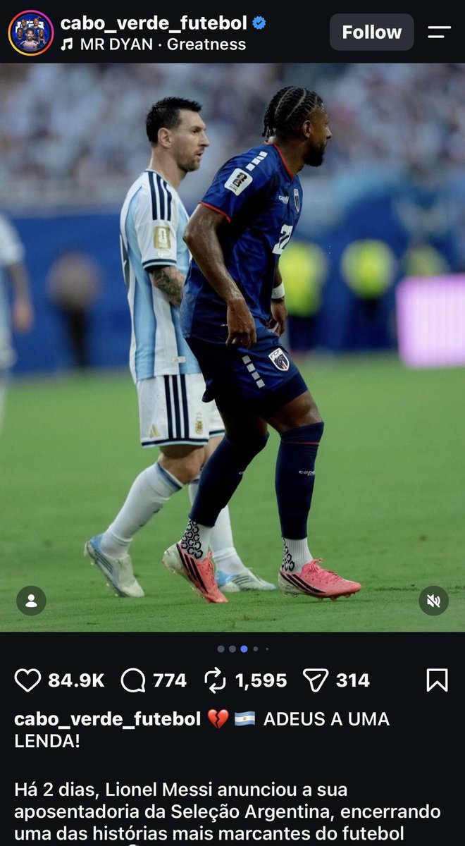 FCB_Argentine's tweet photo. They said Argentina robbed Cape Verde but look at their Messi retirement message, called him a Goat, classy act from Cabo Verde Football 💙💙💙💙 https://t.co/QX52UxQUlX