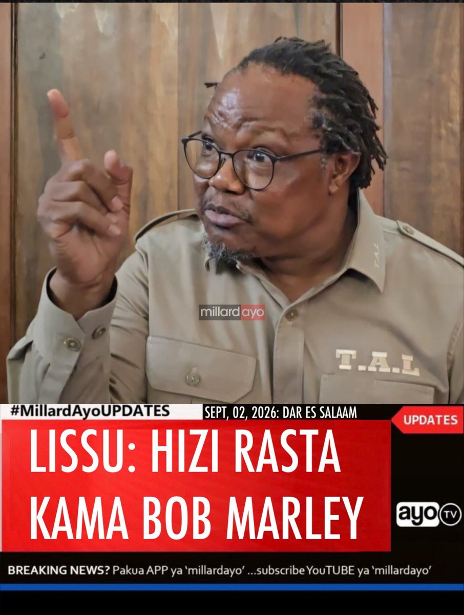 millardayo's tweet photo. Kesi ya uhaini inayomkabili Mwenyekiti wa CHADEMA, Tundu Lissu imeendelea leo Septemba 2, 2026 katika Mahakama Kuu ya Tanzania, Masjala Ndogo ya Dar es salaam, ikiwa katika hatua ya ushahidi wa utetezi uliotolewa na Naibu Katibu Mkuu wa chama hicho – Bara, Amani Golugwa.

Baada ya kumalizika kwa ushahidi wa leo na kesi hiyo kuahirishwa hadi Septemba 3, 2026 Lissu aliulizwa na mmoja wa Mawakili kuhusu CHADEMA kuonekana kuwa “Chama cha Marasta”, ambapo alijibu kwa kumtaja Mwanamuziki nguli wa Reggae, Bob Marley.

“Rasta ni freedom fighter, waambie wamsikilize Bob Marley, ndio watajua kwanini ni Rasta,” amesema Lissu.

Awali katika ushahidi wake, Golugwa amesema wakati wa Uchaguzi wa Serikali za Mitaa wa mwaka 2024 alikuwa Katibu wa CHADEMA Kanda ya Kaskazini na alishuhudia changamoto mbalimbali, ikiwemo madai ya Wagombea wa Chama hicho kunyimwa fomu, baadhi ya Wagombea wa Vyama vya Upinzani kuenguliwa pamoja na Mawakala wao kutoruhusiwa kutazama uchaguzi siku ya kupiga kura.
#MillardAyoUPDATES
