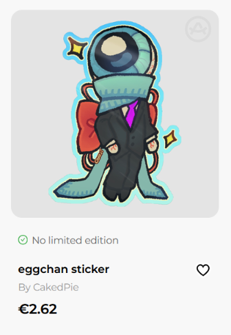 CakedPie's tweet photo. oh hey. my boss told me i should've advertised this.
i have a cute eggchan sticker on my acggoods for sale. cheapest i could make this without acggoods killing me # ok 

-> https://t.co/QR6QcyJg7C
#eggchanfanart in a way https://t.co/woLmZcaDn1