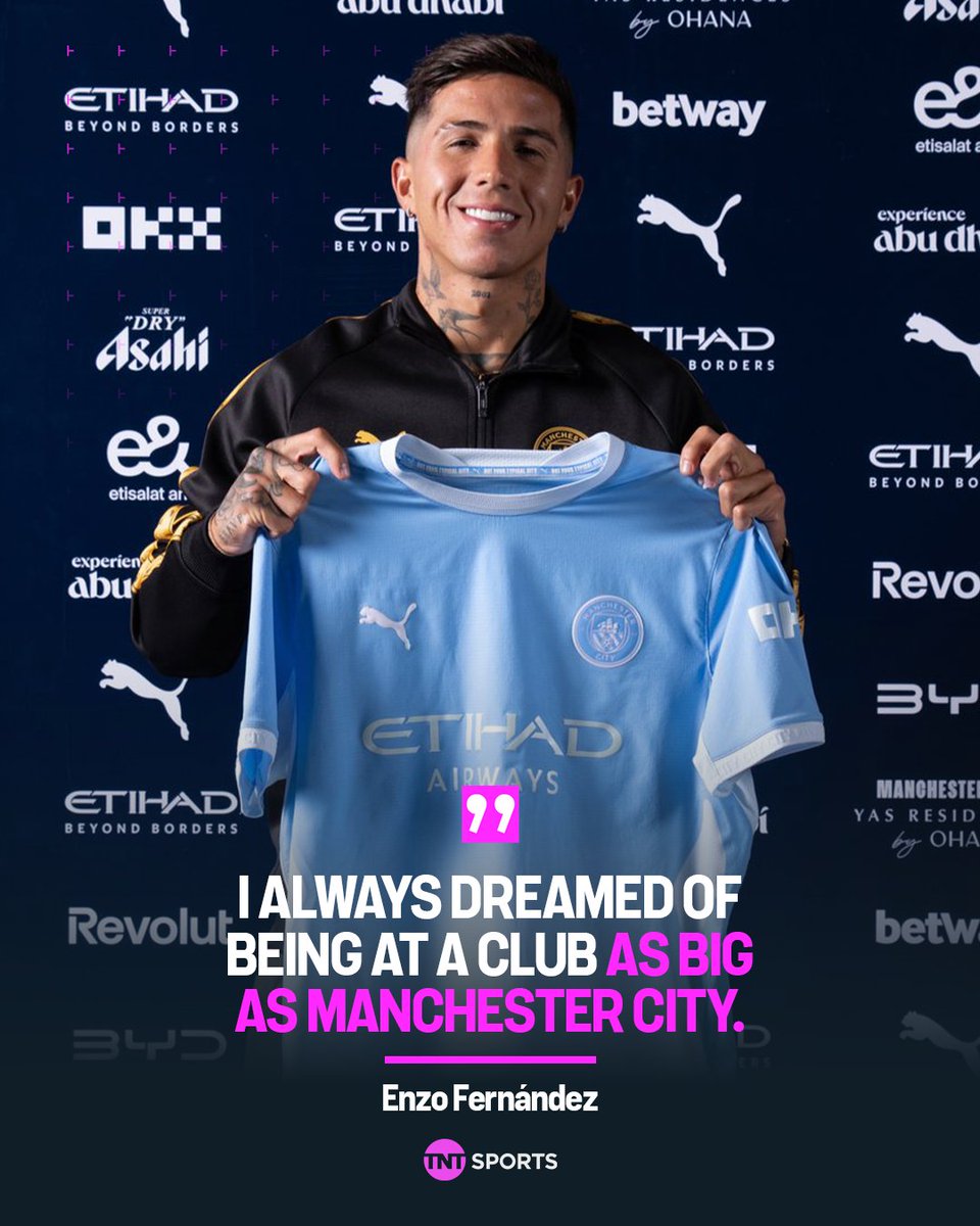 footballontnt's tweet photo. A move to Manchester City is a dream come true for Enzo Fernandez 💭 https://t.co/ubVEwxwwKj