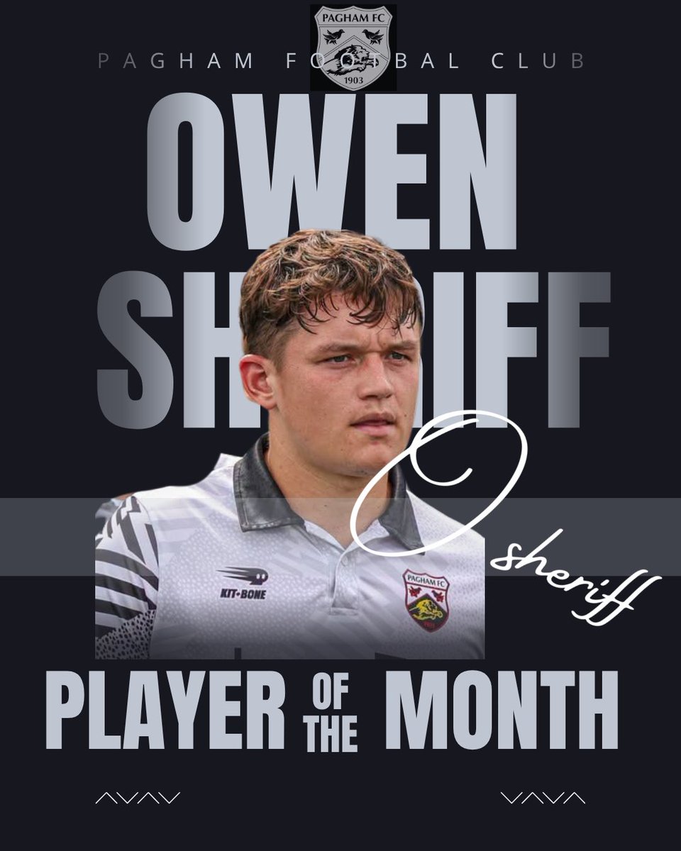 PaghamFCNews's tweet photo. 🚨AUGUST PLAYER OF THE MONTH🚨
5️⃣ CLEAN SHEETS 🧤
3️⃣ GOALS ⚽️
1️⃣ OUTSTANDING MONTH
There is only ONE sheriff in this town 🦁
🏆 OWEN SHERIFF 🏆
Take a bow, Owen! 👏🔥
What a month. What a player. 💪
#PaghamFC #UpTheLions #PlayerOfTheMonth #TheSheriff https://t.co/xw6vsLUpv7