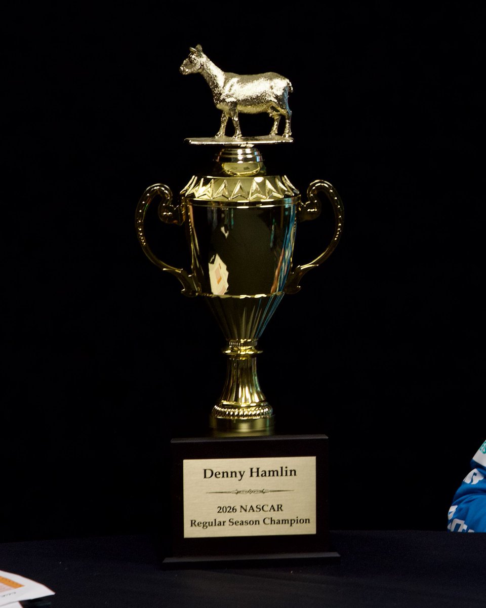 DirtyMoMedia's tweet photo. Denny got his trophy. 😂🐐

Regular Season Champ. 

And, the GOAT. https://t.co/uF9du9mxoK